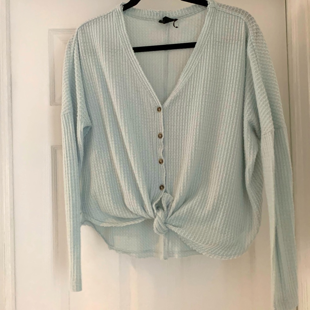 Urban outfitters- out from under long sleeved, thermal, button up shirt